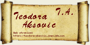 Teodora Aksović vizit kartica